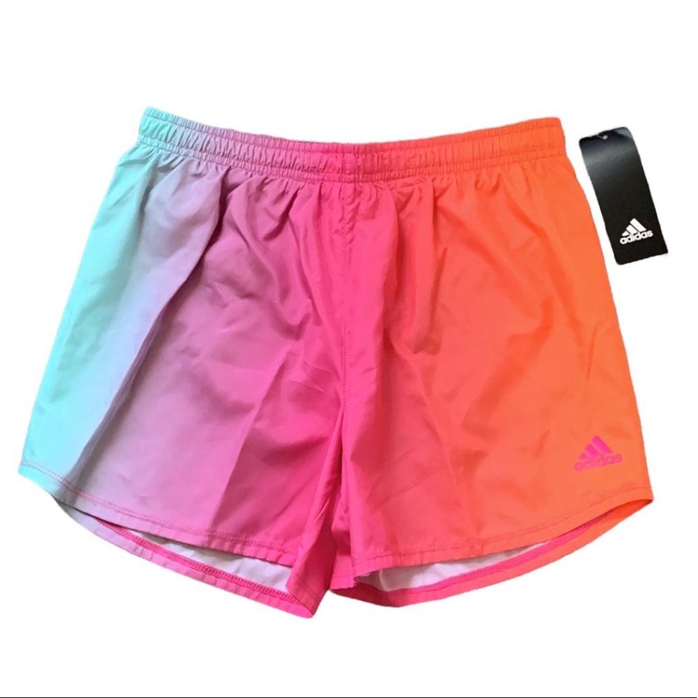 Adidas Girls Elastic Waistband Ombré Shorts - Picture 2 of 13